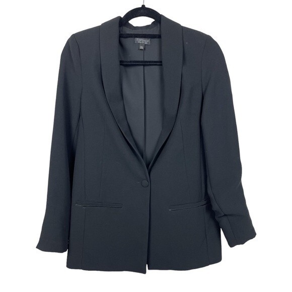 TOPSHOP Black Blazer sz 4 - Picture 1 of 5